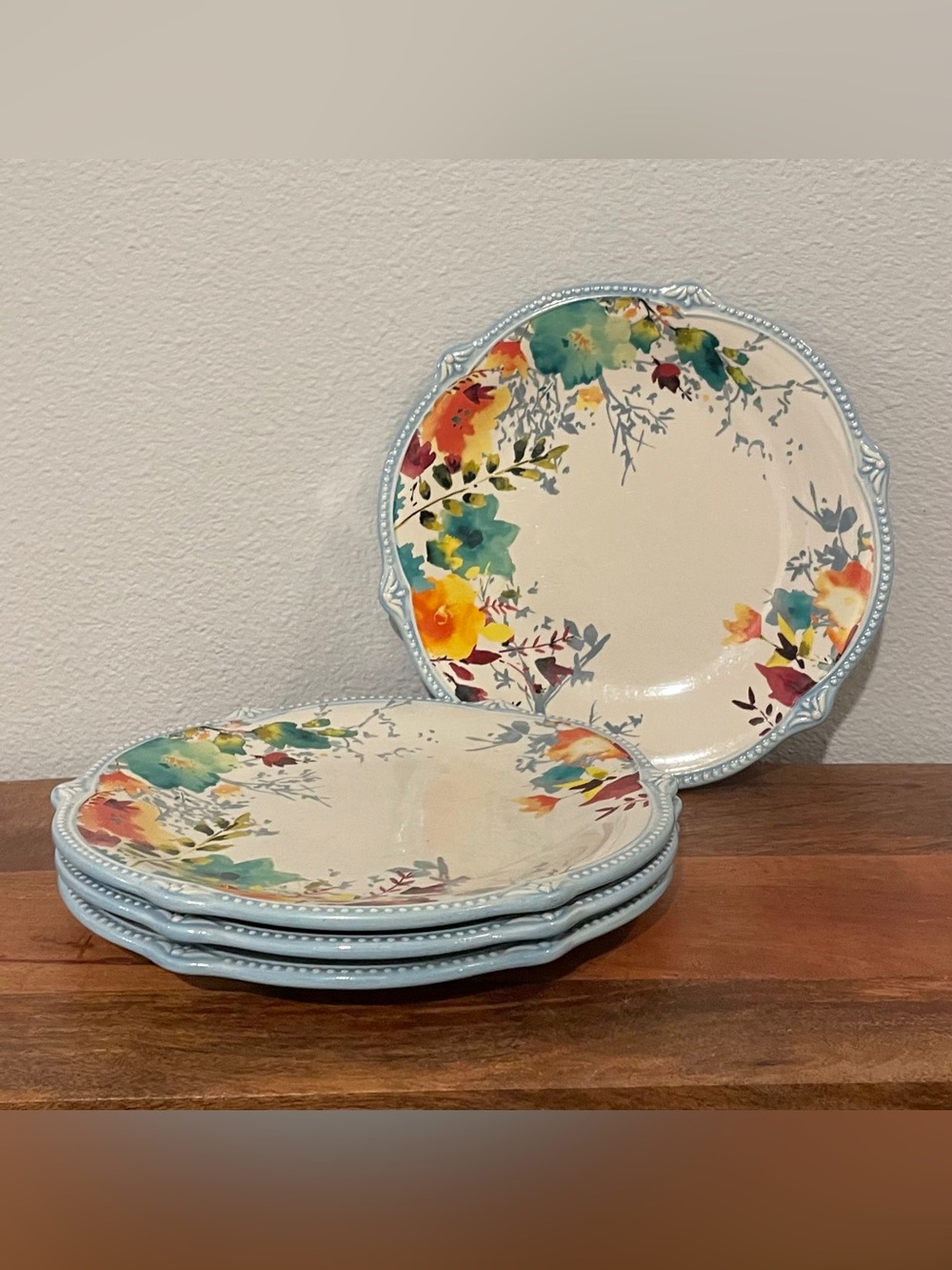 The Pioneer Woman Willow Pattern Set of 4 Dinner Plates